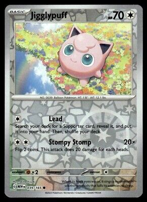 Pokemon 2023 Scarlet & Violet 151 Jigglypuff Reverse Holo Common #39 Near Mint