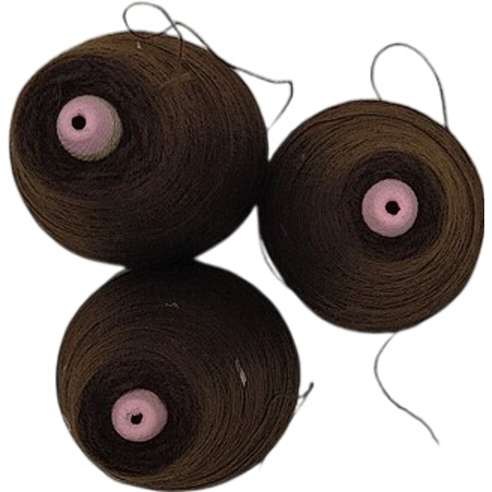 Vintage Templon Rich Brown Acrylic 2/24 Weaving Knitting Cone Yarn Lot of 3