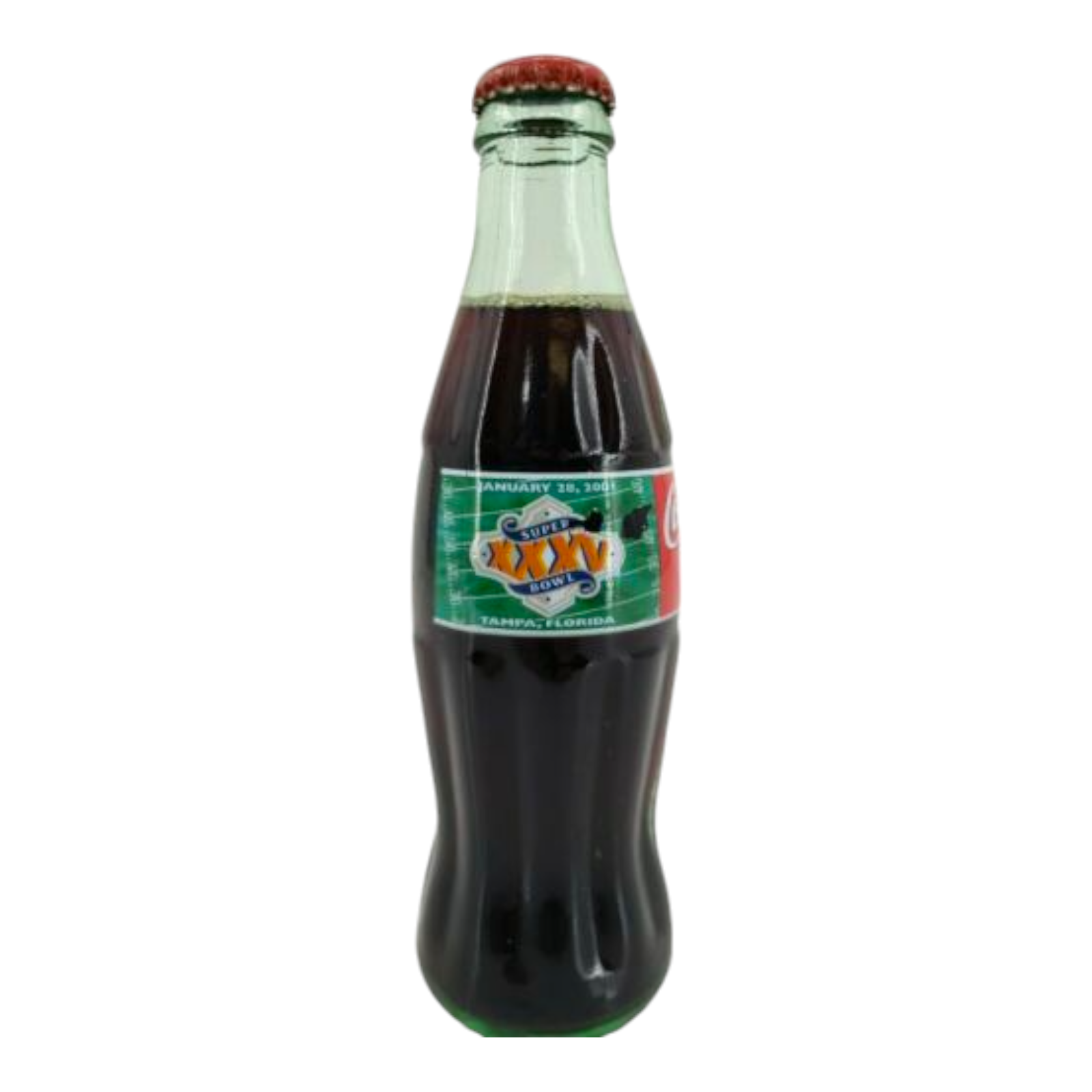 2001 Tampa Coca-Cola Superbowl XXXV Glass Bottle