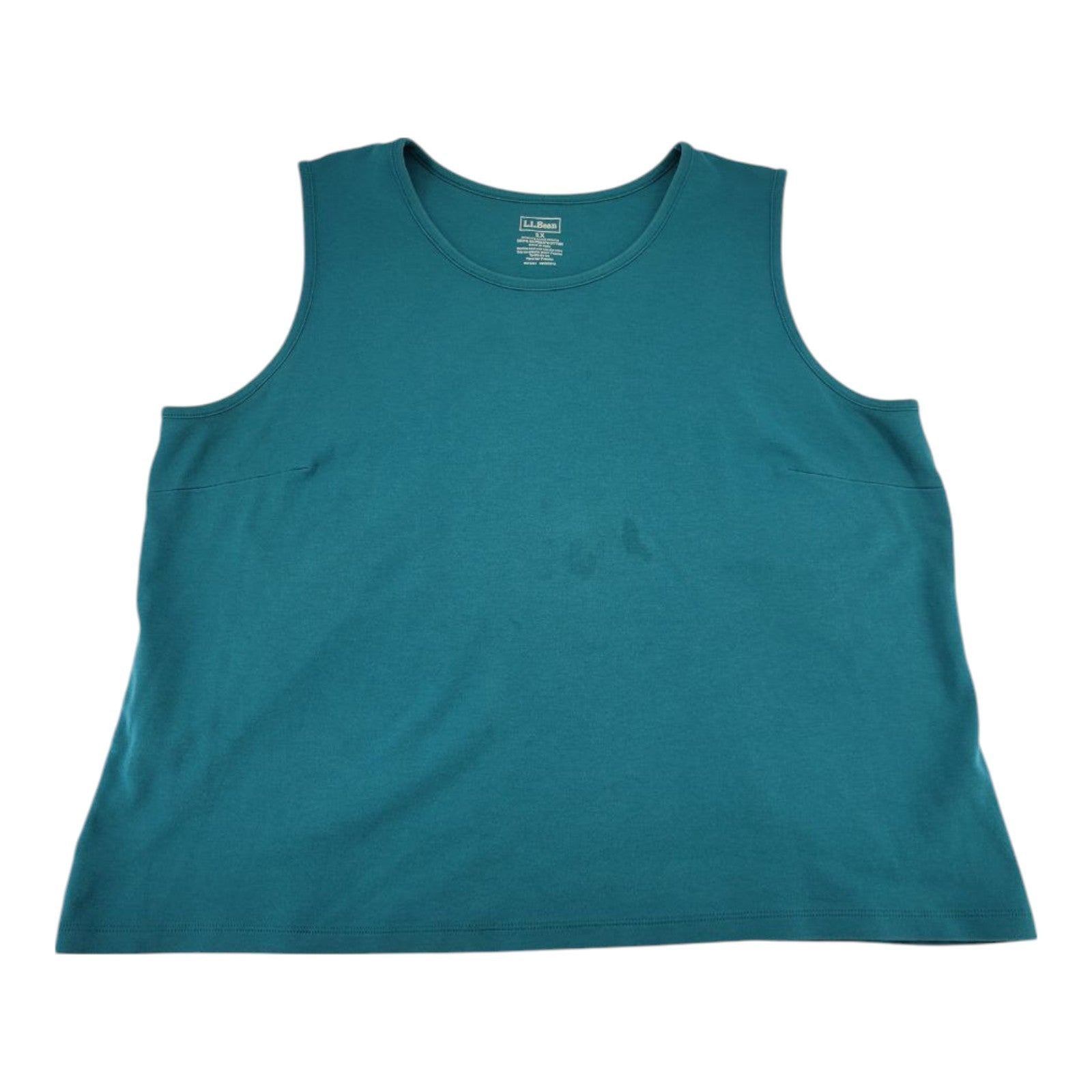 L.L. Bean Women's Teal Sleeveless Tank Top 1X Supima Cotton