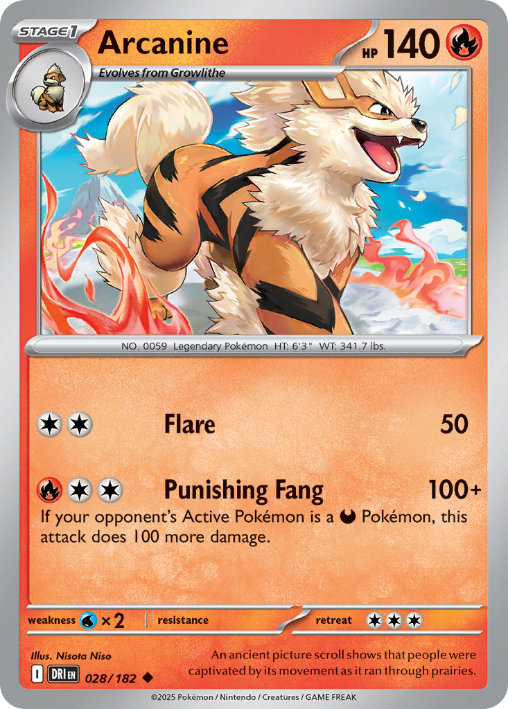 Arcanine 28/182 Destined Rivals