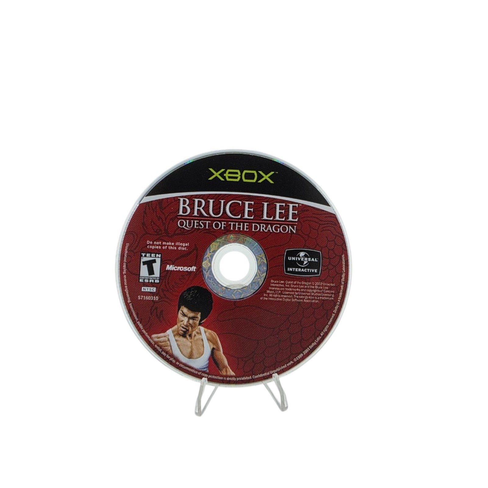 Bruce Lee Quest of the Dragon Microsoft Xbox 2002 Action Video Game Tested Disc