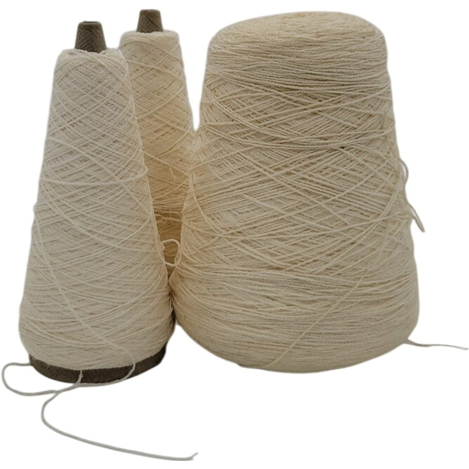 Vintage Acrylic Cone Yarn N/679R WL Ray Super White 2326.03 Lot of 3