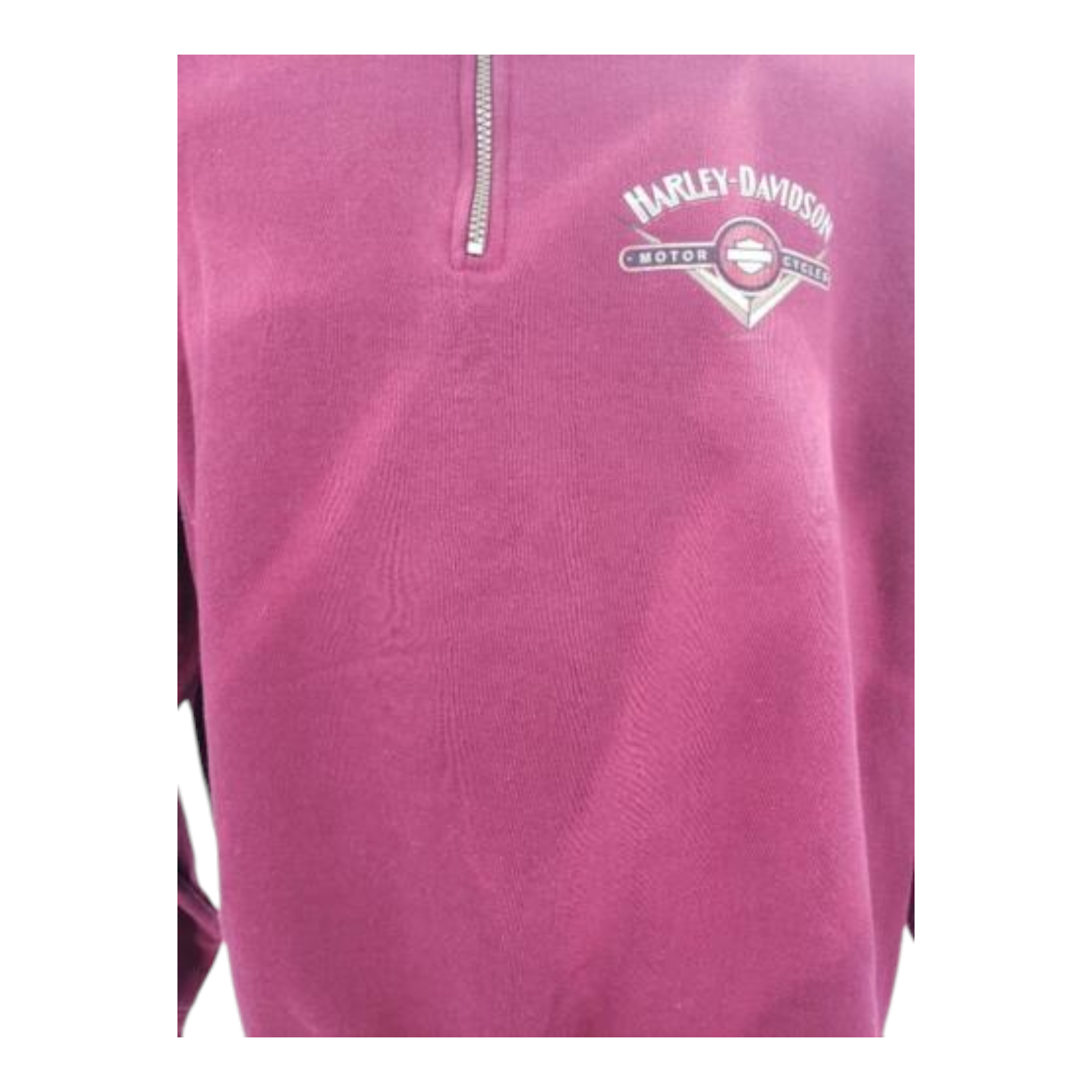 Vtg Harley Davidson Crystal River FL Mens Maroon 1/4 Zip Sweatshirt Size L