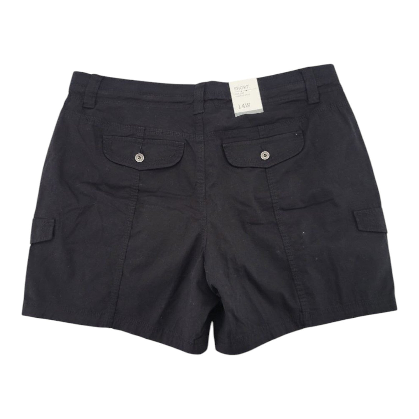 Style & Co Women's Cargo Shorts 14W Black Mid Rise Comfort Waist Pockets