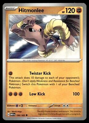 Pokemon 2023 Scarlet & Violet 151 Hitmonlee Uncommon #106 Near Mint Card