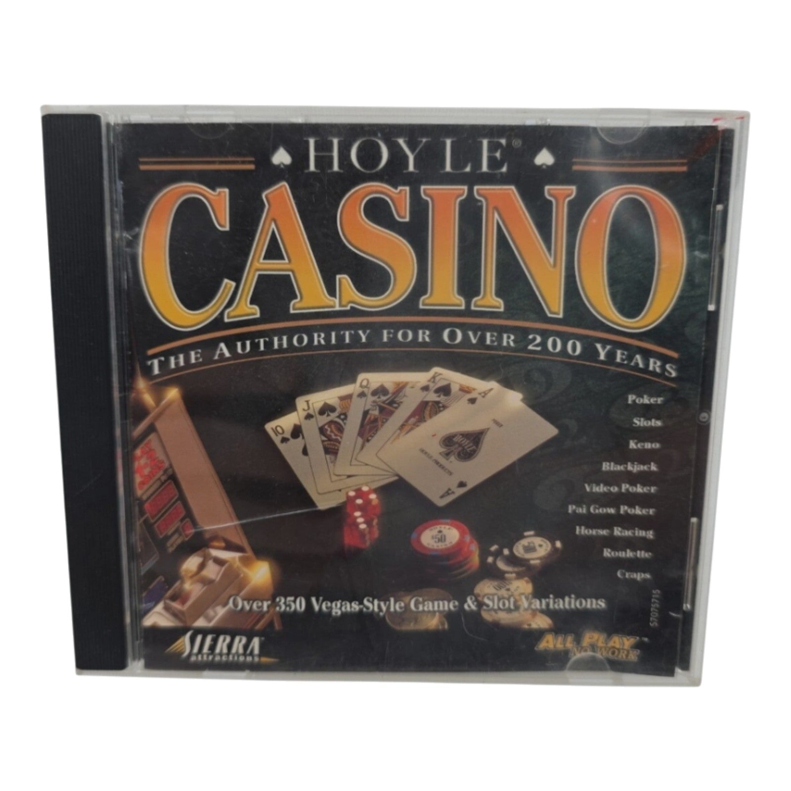 Hoyle Casino PC CD-ROM Game Sierra 1999 All Play no Work Tested and Working