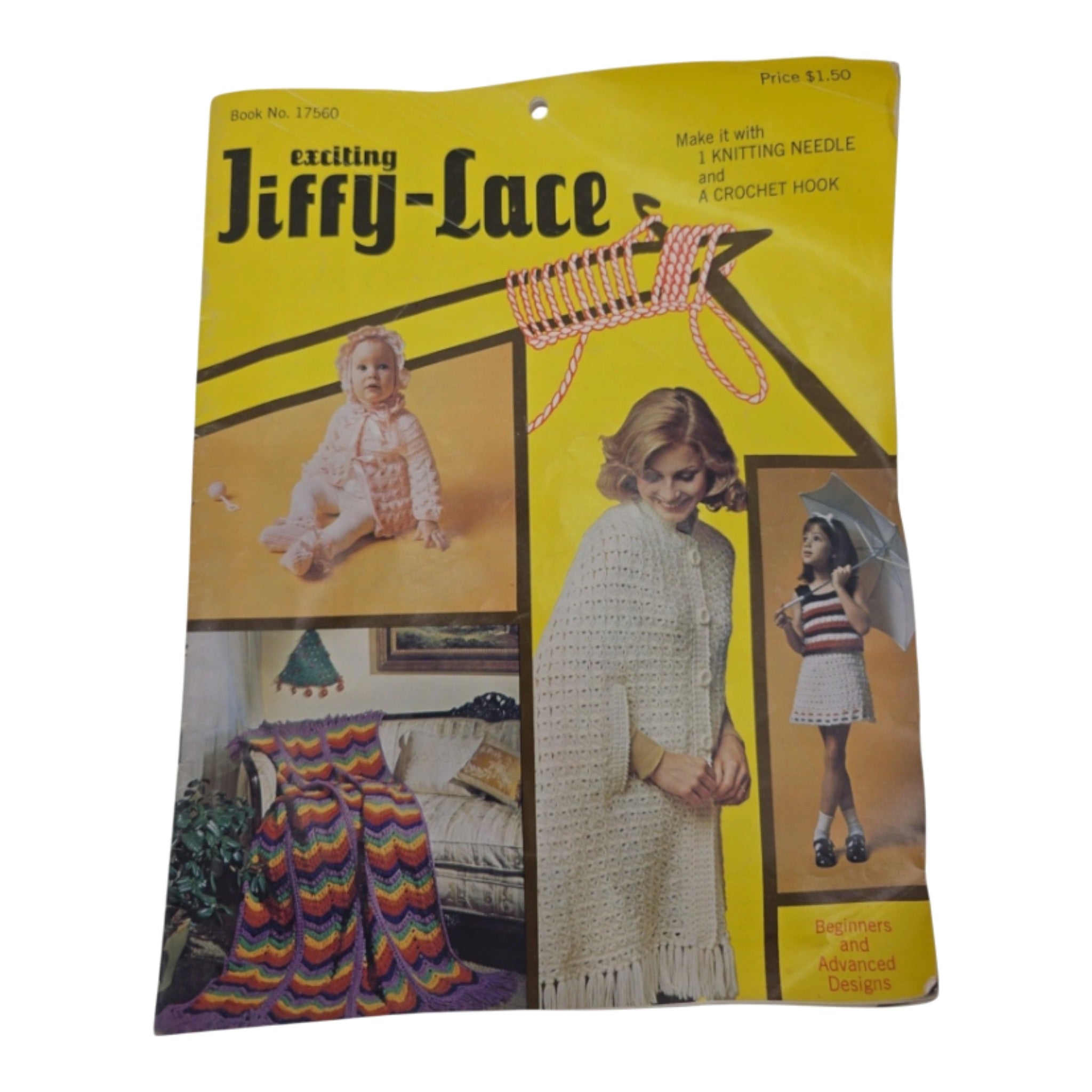Vintage unfinished crochet baby outfit w/ Exciting Jiffy-Lace Crochet Pattern