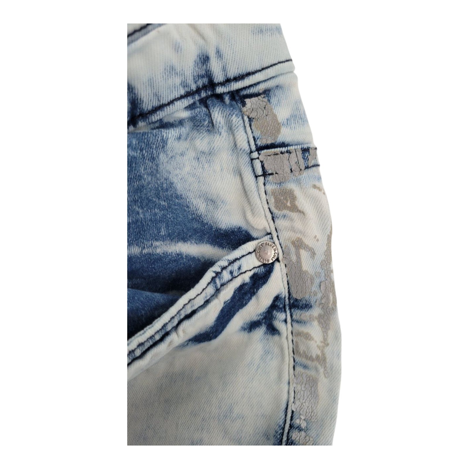 Blue Cult Mens Acid Wash Distressed Jeans Paint Splatter Stretch Size 38