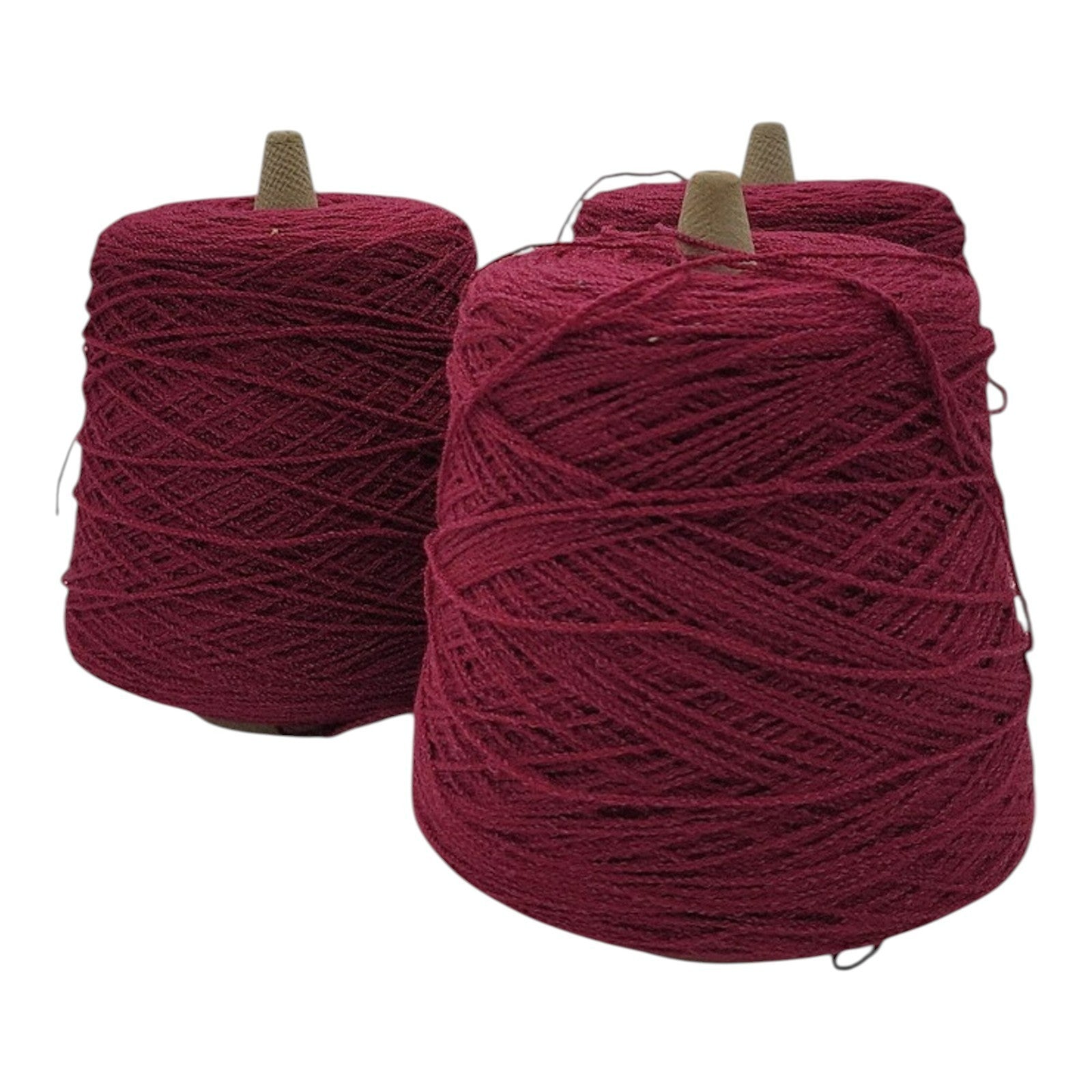 Vintage Unbranded Acrylic Weaving Knitting Yarn Burgundy 03314 Lot of 3