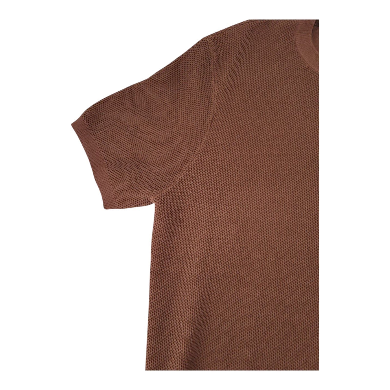 PJ Paul Jones Brown Short Sleeve Textured Knit Sweater Mens 2XL