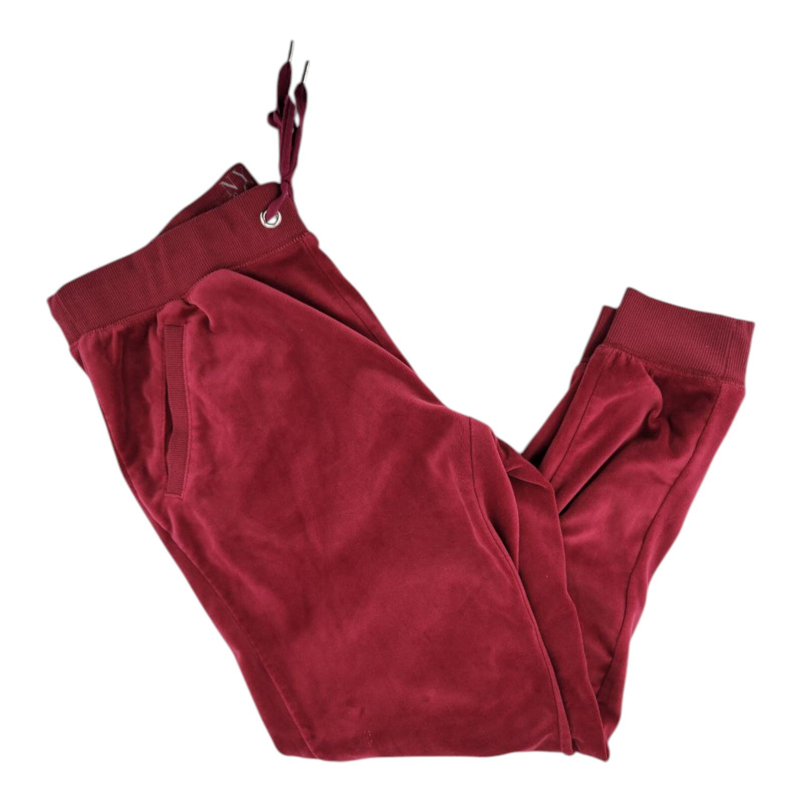 New York & Company Red Velour Jogger Pants Womens Drawstring Waist Size M
