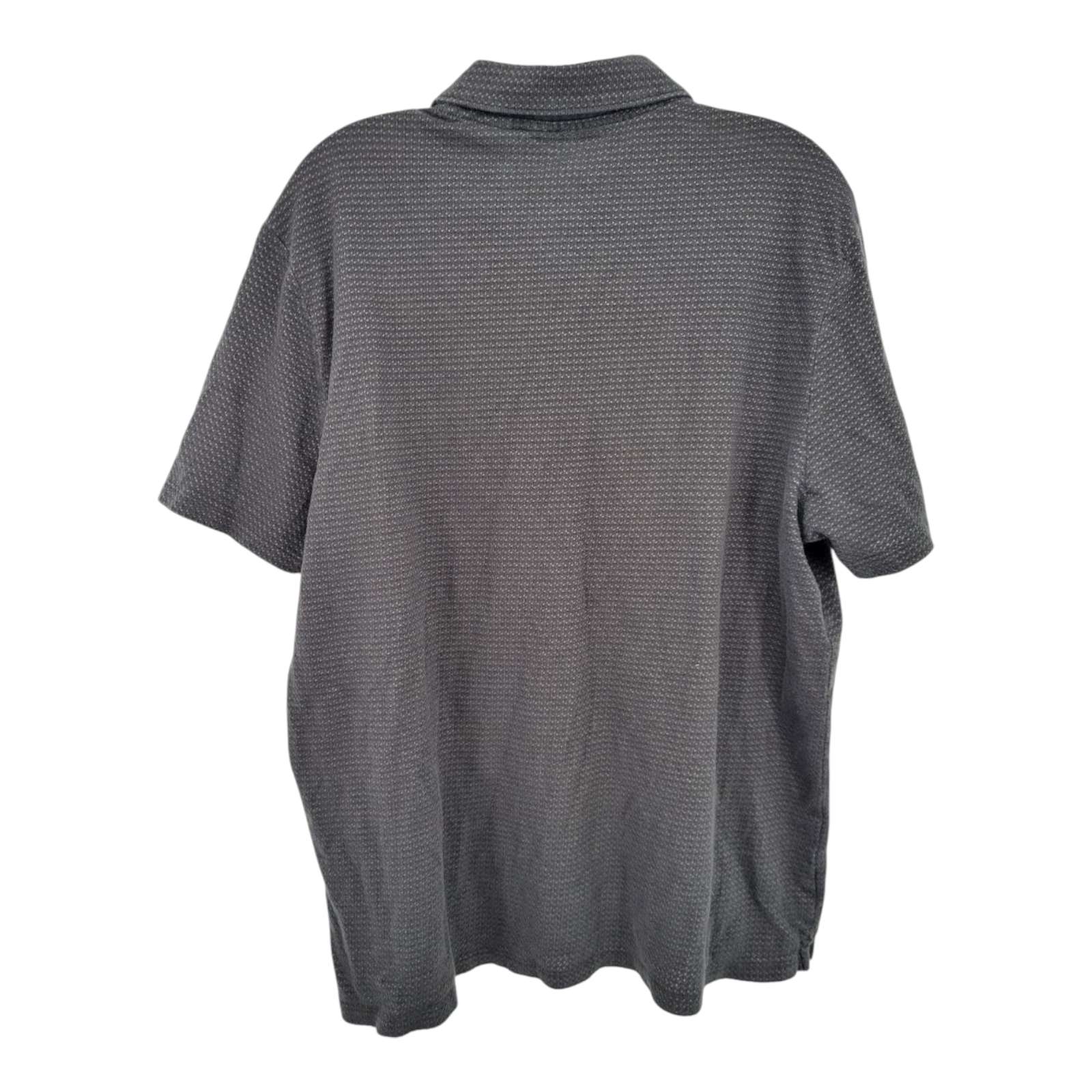 Perry Ellis Mens Gray Textured Knit Polo Shirt Short Sleeve Size XL