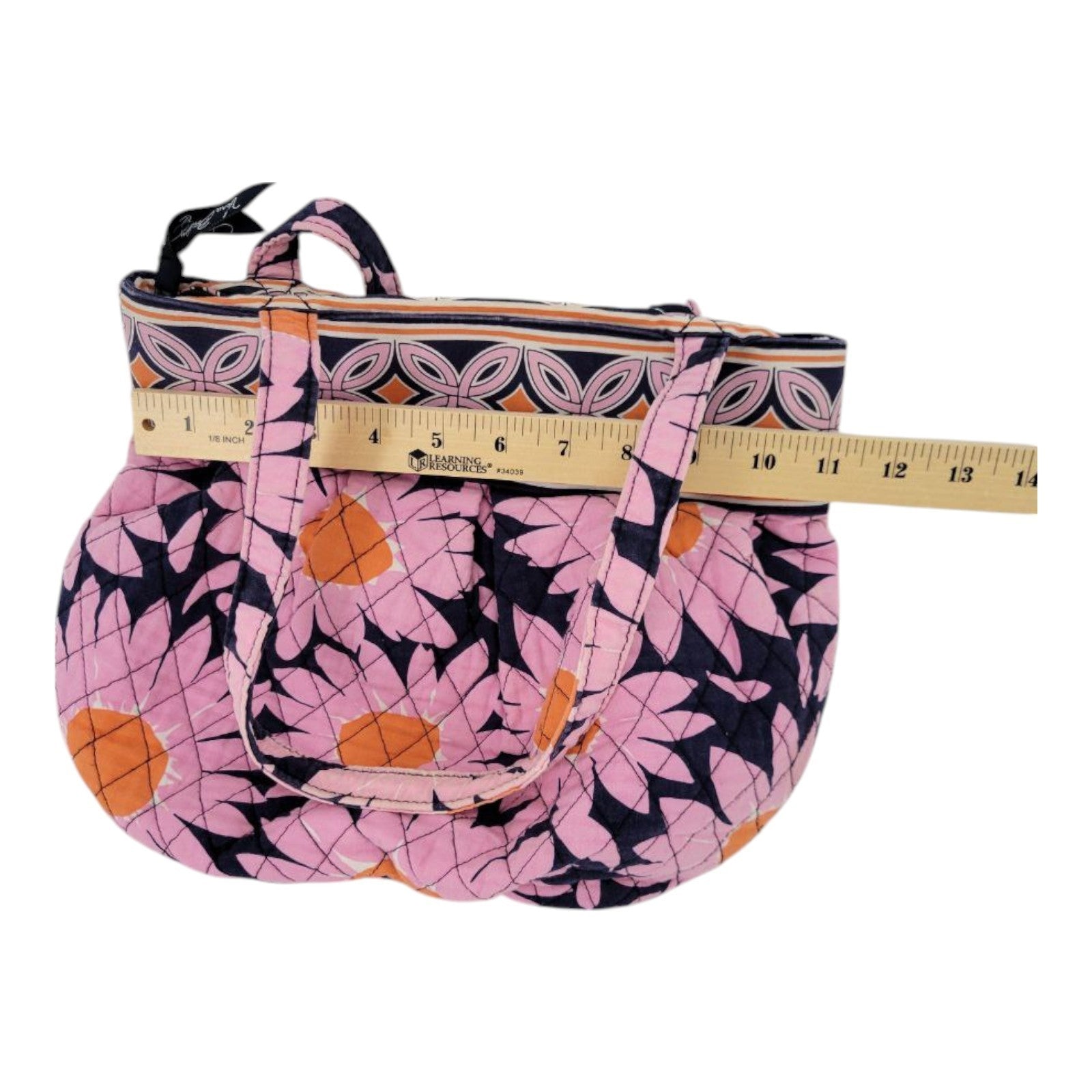 Vera Bradley Daisy Floral Pink Quilted Cotton Shoulder Shoulder Tote Bag Purse