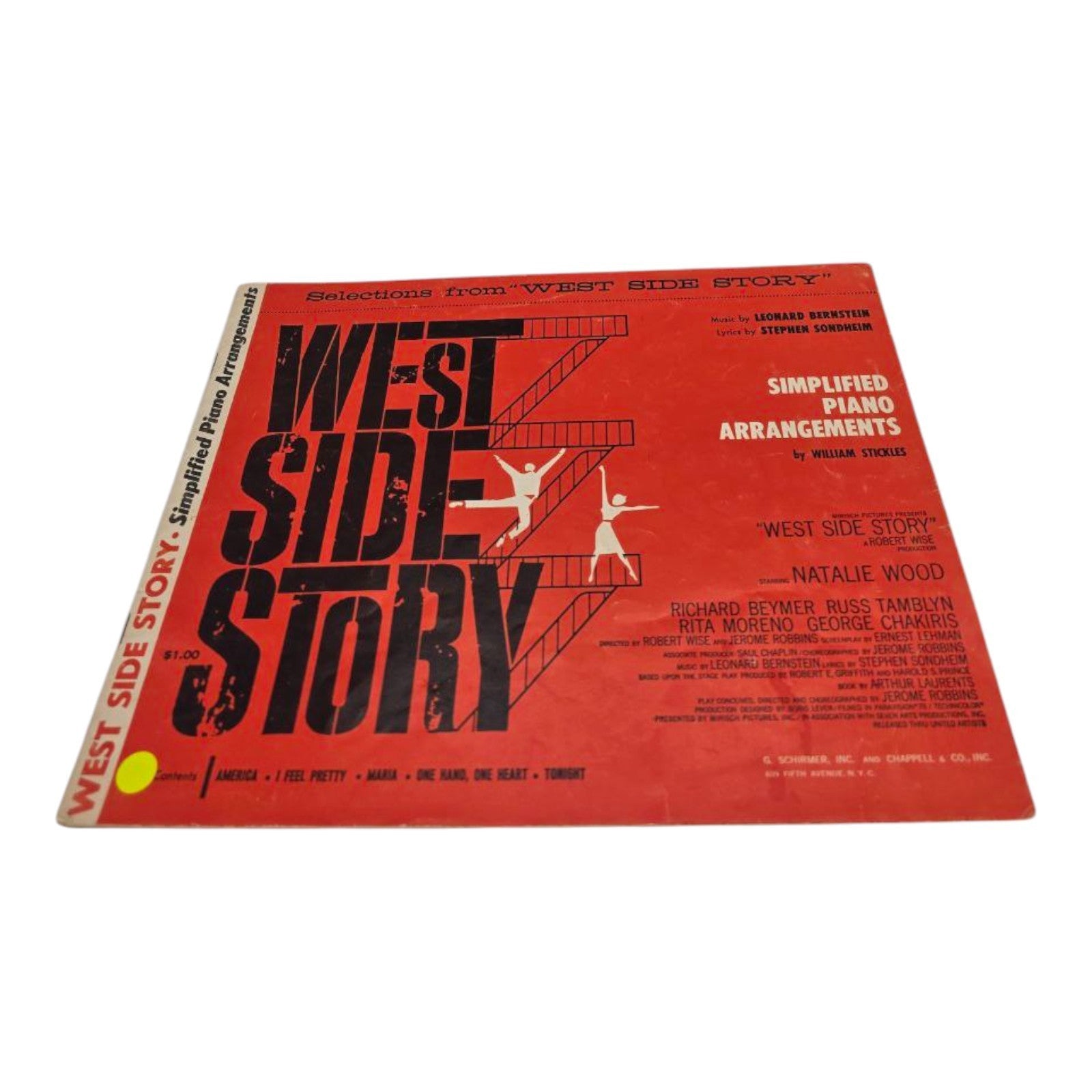 West Side Story Simplified Piano Arrangements Sheet Music William Stickles 1960