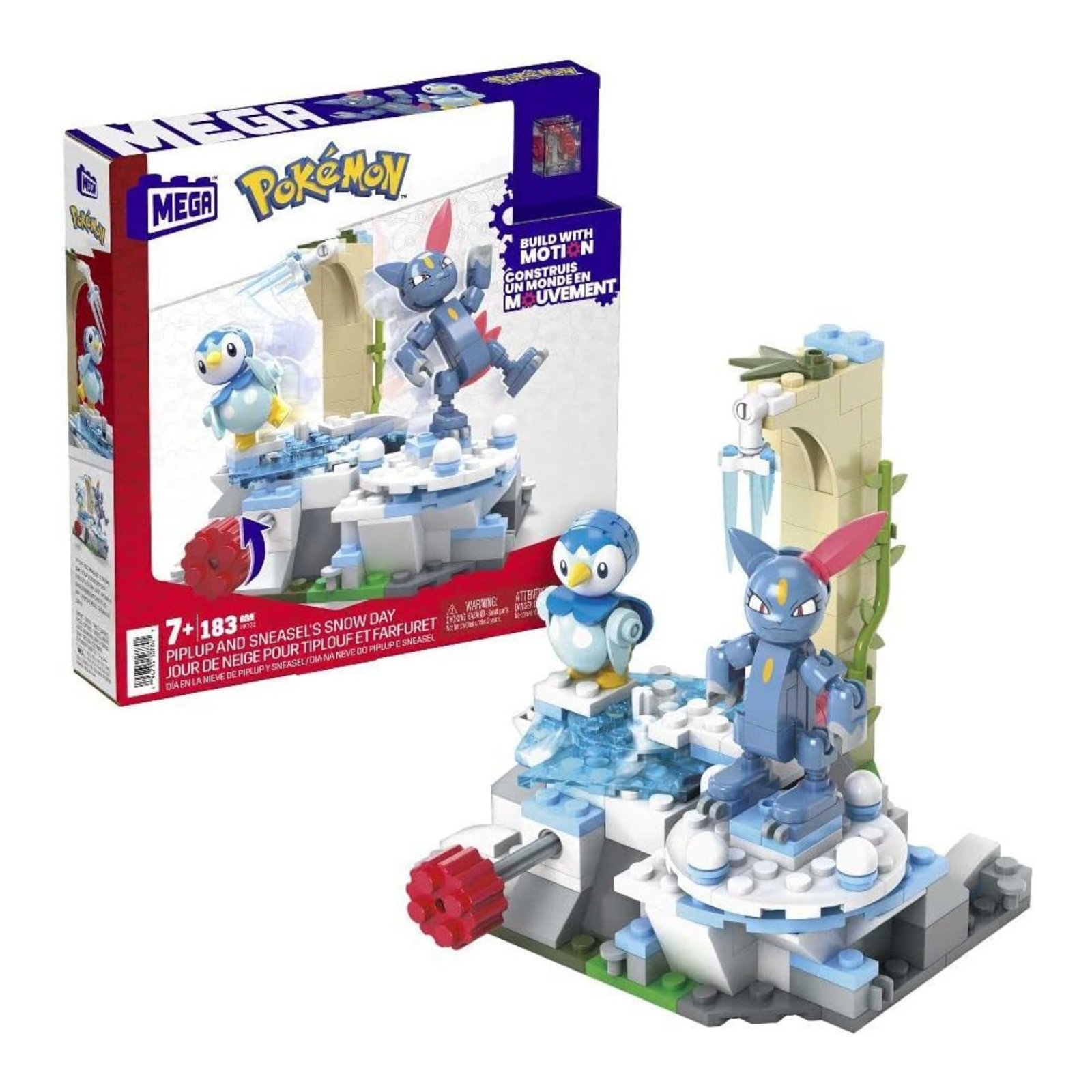 Mattel Mega Pokémon Piplup and Sneasels Snow Day 171 Piece Building Set