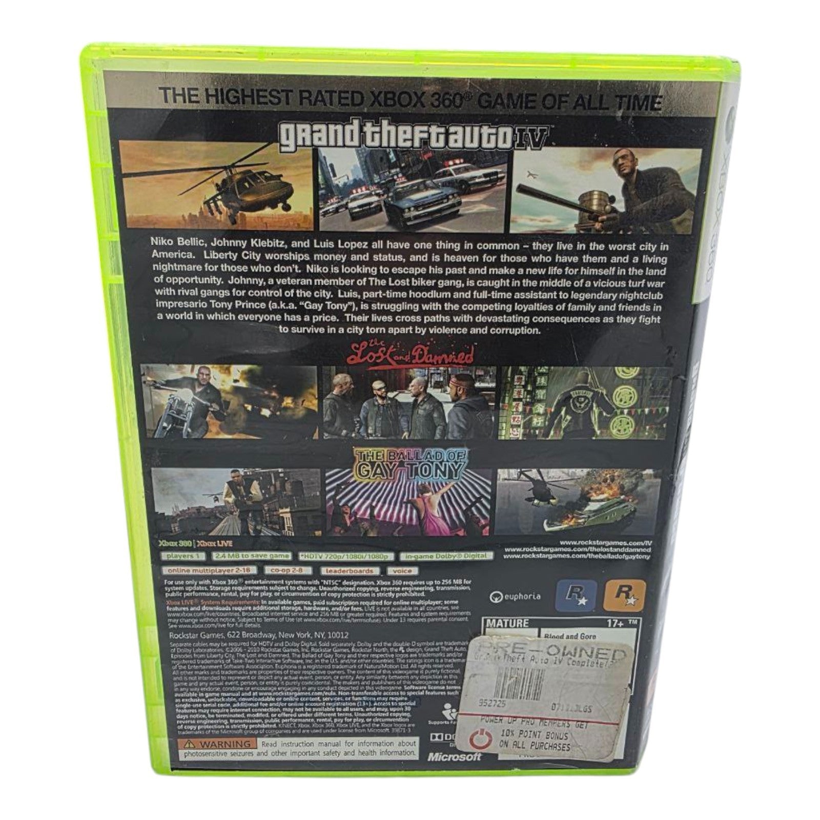 Grand Theft Auto IV Xbox 360 Expansions The Lost and Damned Game Only Tested