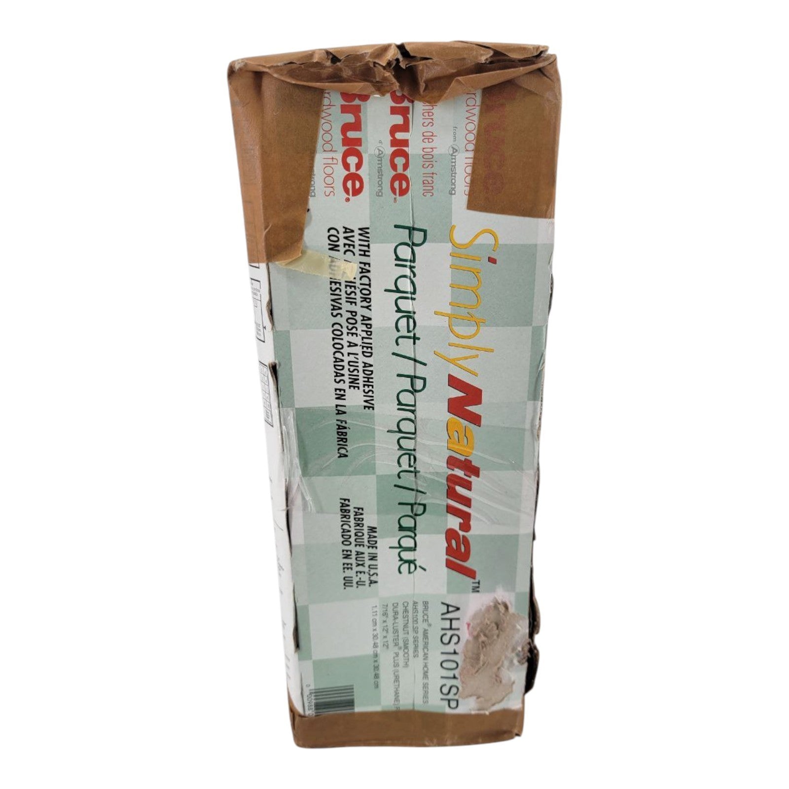 Bruce Simply Natural Chestnut Parquet Flooring 10sq ft Peel & Stick 7/16 12x12