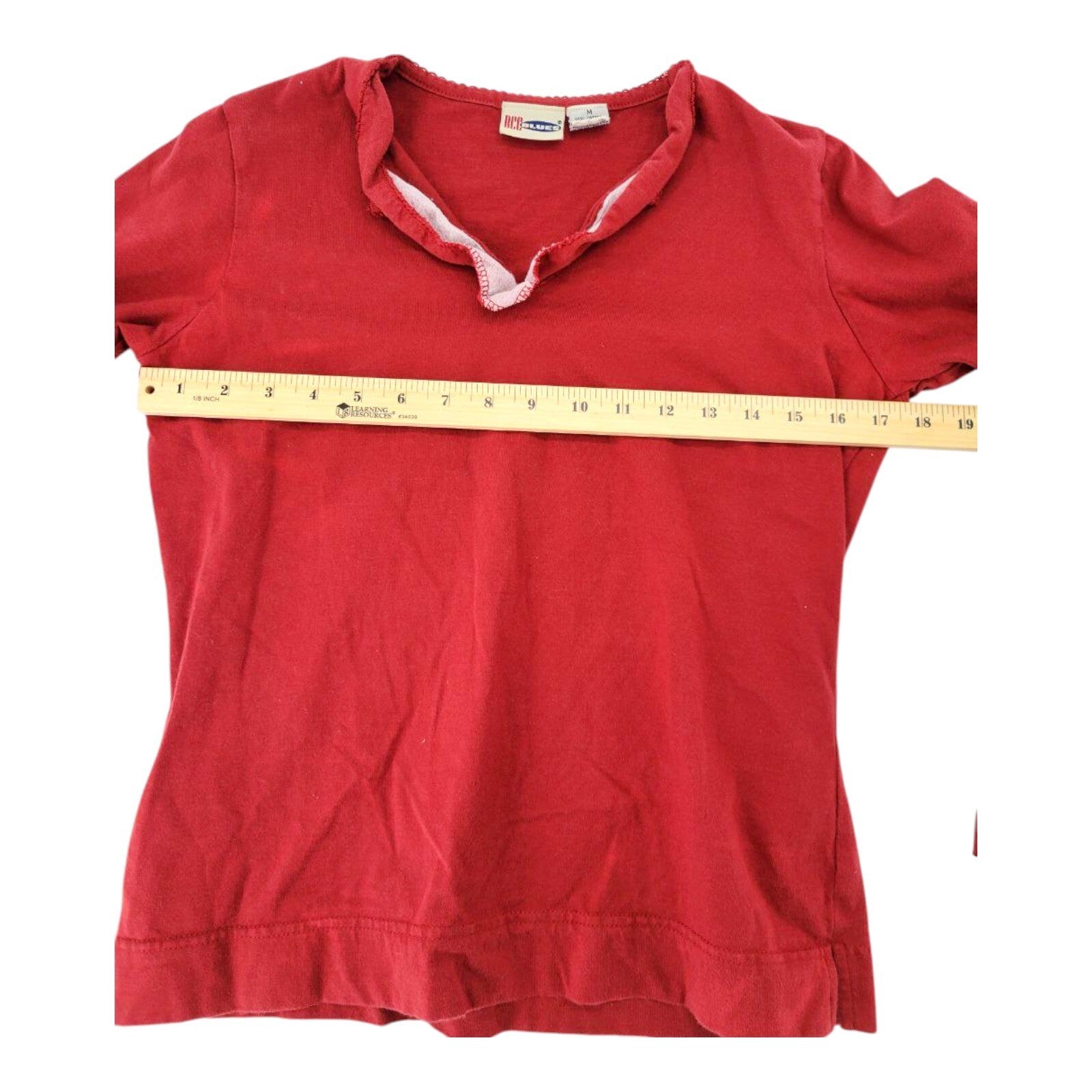 BCC Blues Red Long Sleeve Stretch Pullover Top Size M