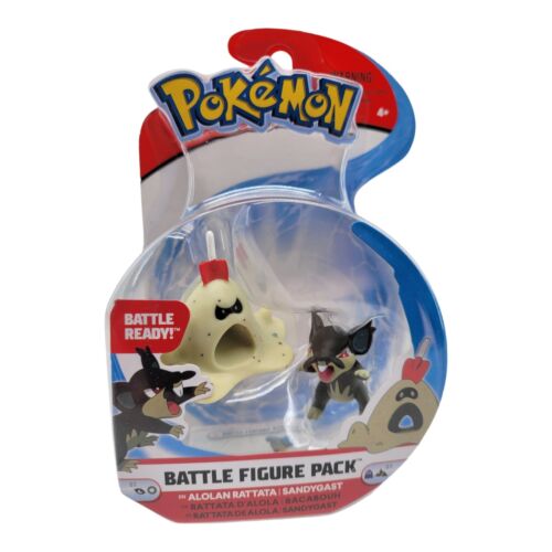 Wicked Cool Toys Pokemon Alolan Rattata Sandygast Battle Figure Pack 95003