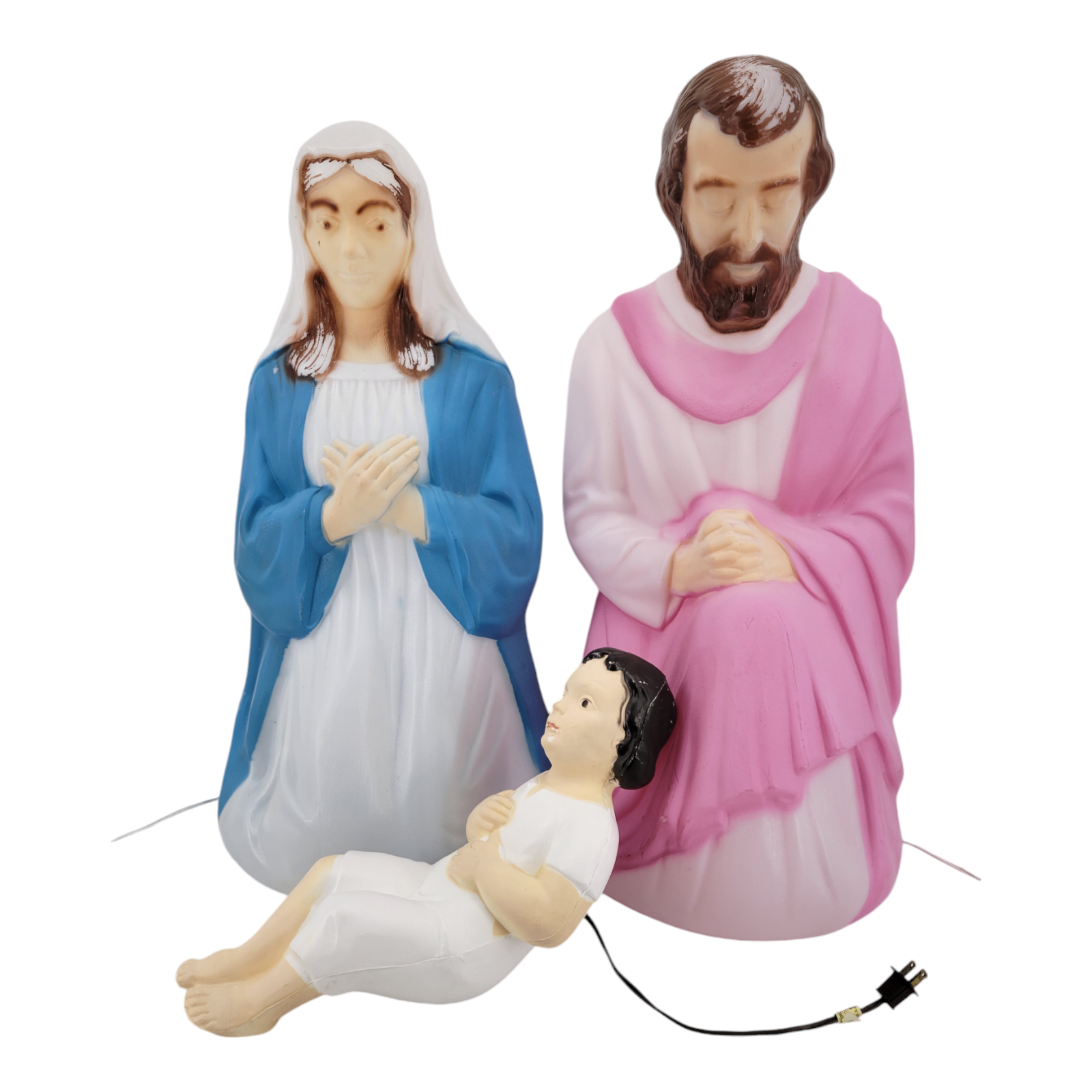 Empire Lighted Blow Mold Nativity 28" Mary Joseph Jesus Vintage Holiday Decor