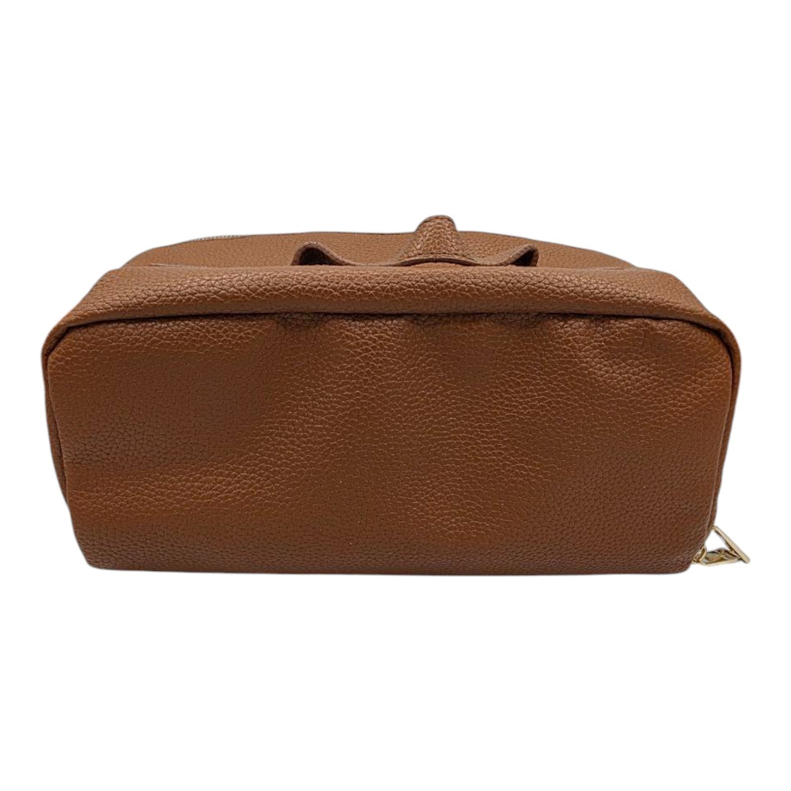 WANDF Brown Faux Leather Toiletry Bag Zip Closure Dopp Kit Travel Organizer Case
