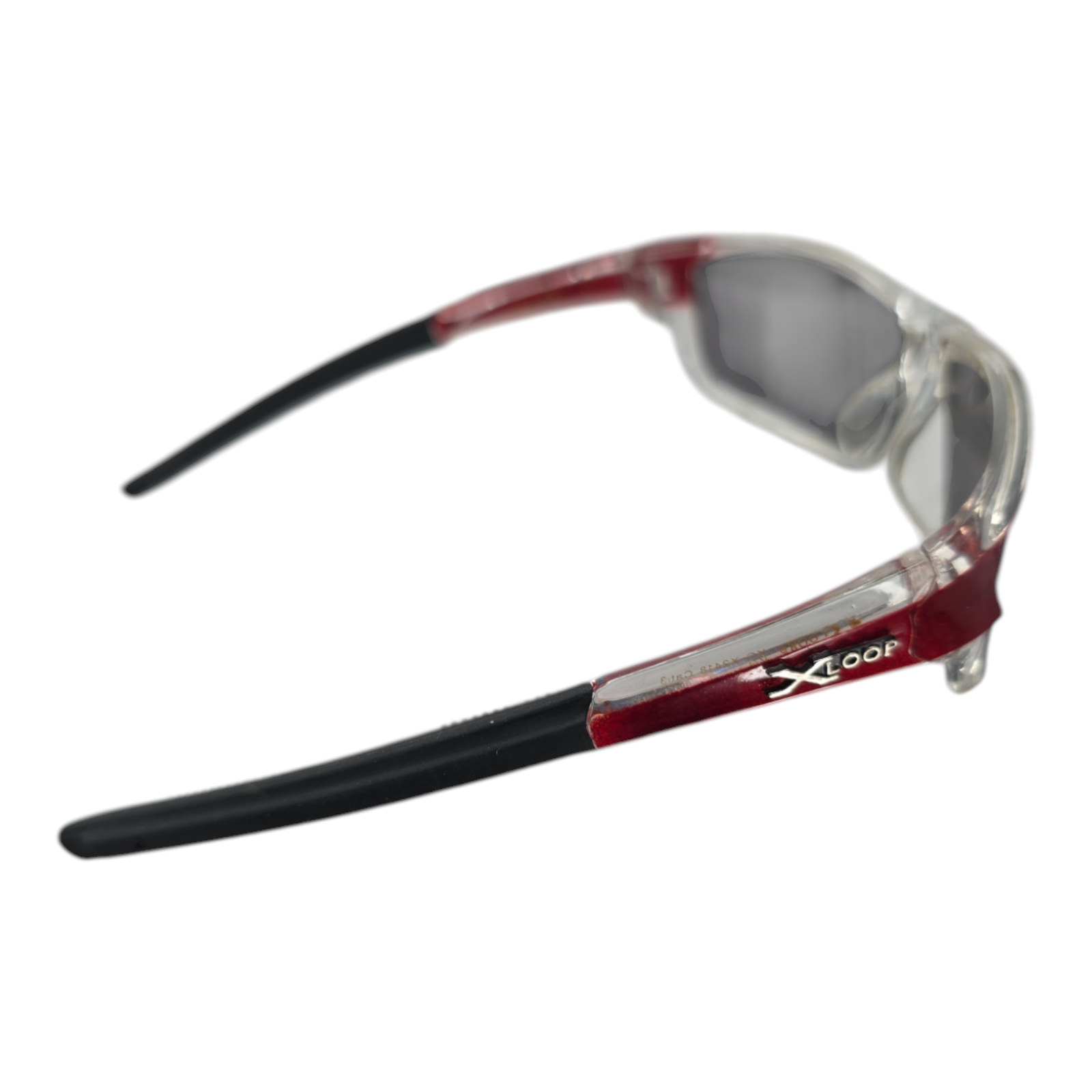 XLoop KG-X2418 Sport Wrap Sunglasses Red Black Frame Smoke Lenses UV Protection
