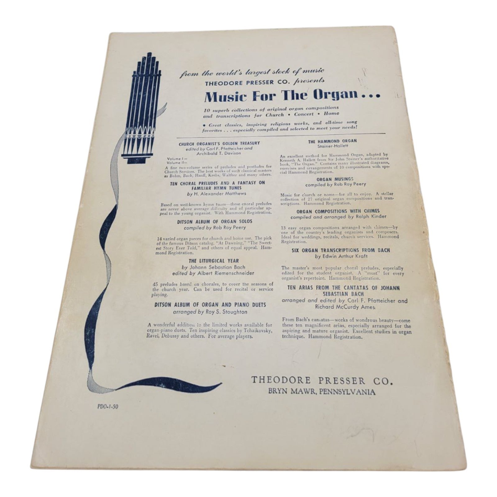 At the Console Sheet Music Book for Organ by William M Felton 1940