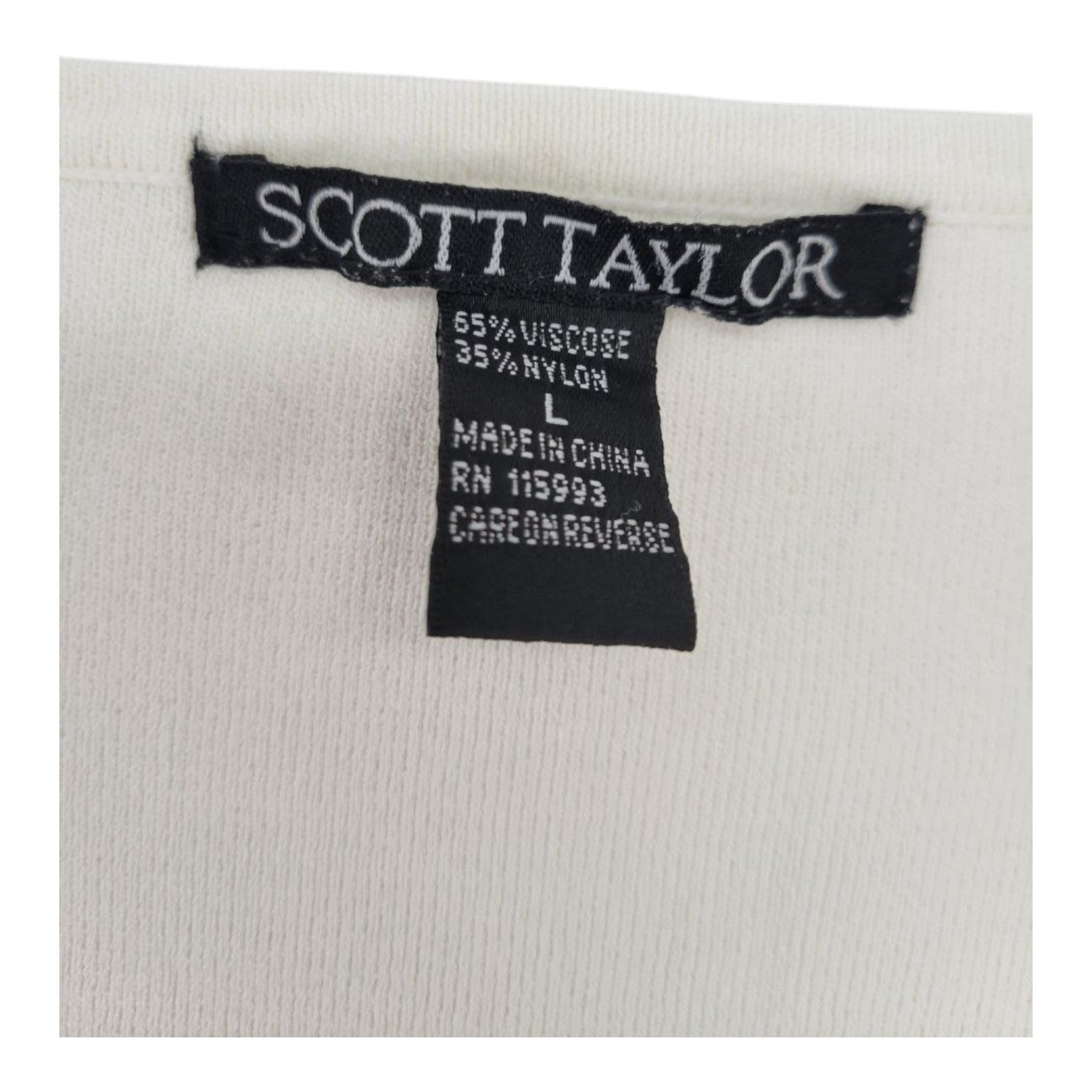 Scott Taylor Women's Cream Knit Sleeveless Tank Top Size L