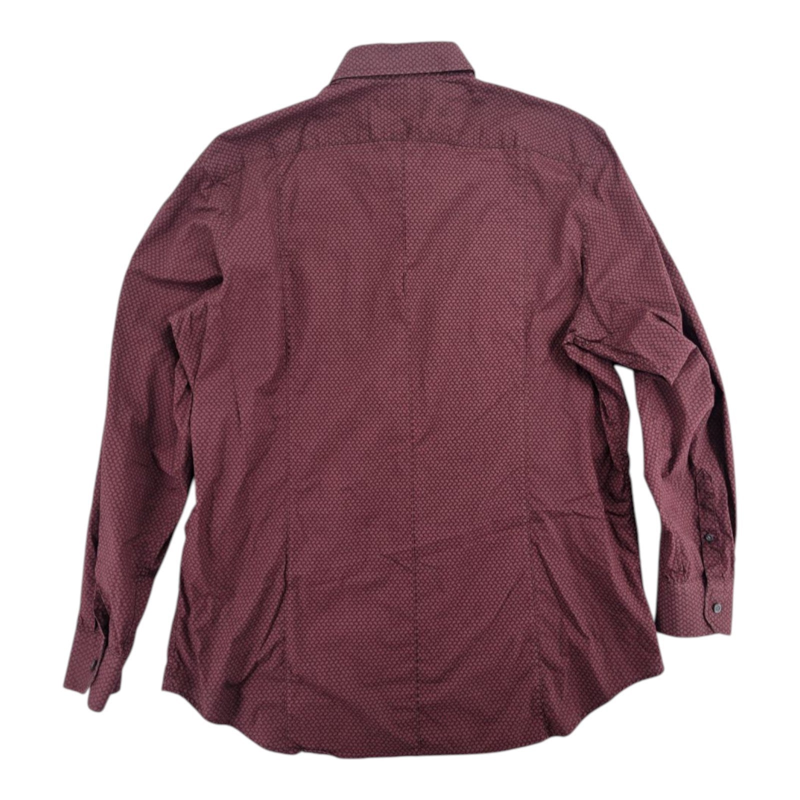 Banana Republic Men's Maroon Print Button Shirt Long Sleeve Slim Fit XL