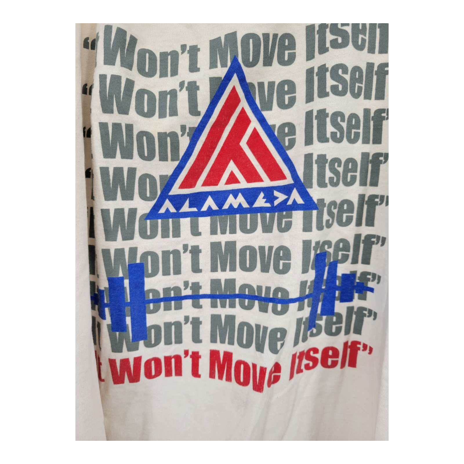 Fruit of the Loom Beige Won’t Move Itself Alambda Gym Muscle Tank Top XL
