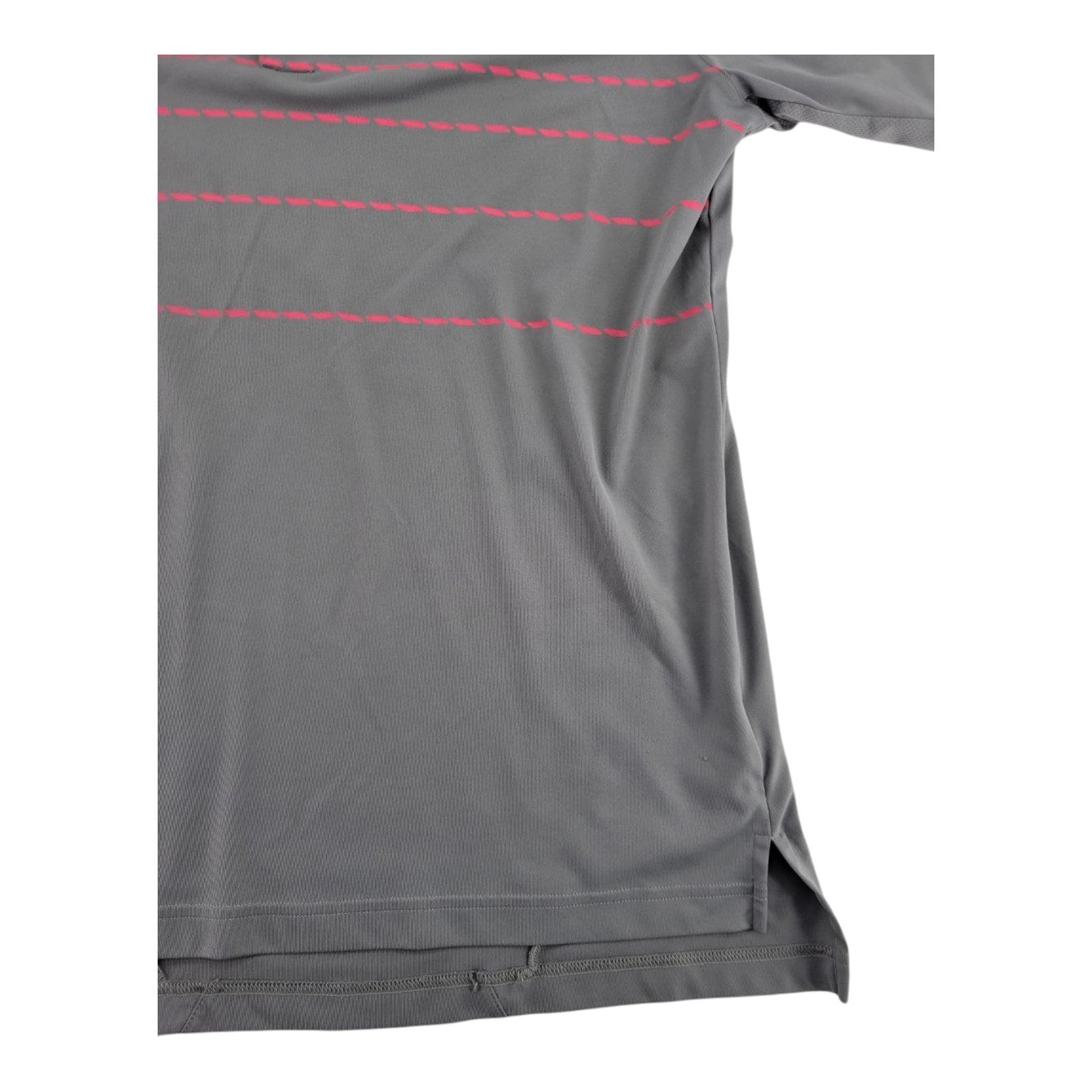 Adidas Golf ClimaCool Gray Pink Striped Short Sleeve Polo Shirt Mens Size M