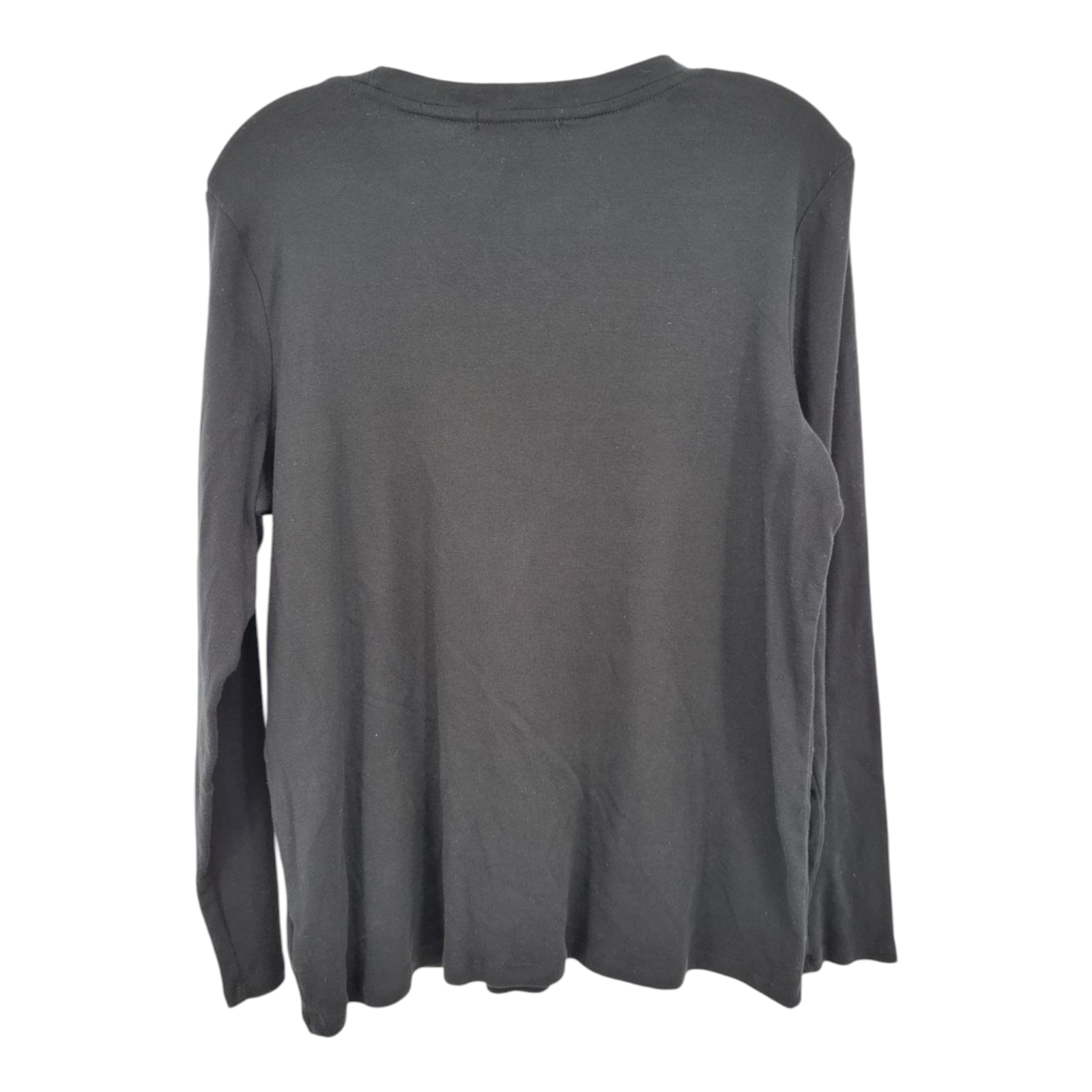 Lauren Ralph Lauren Black Long Sleeve Beaded Top Cotton Pullover 1X