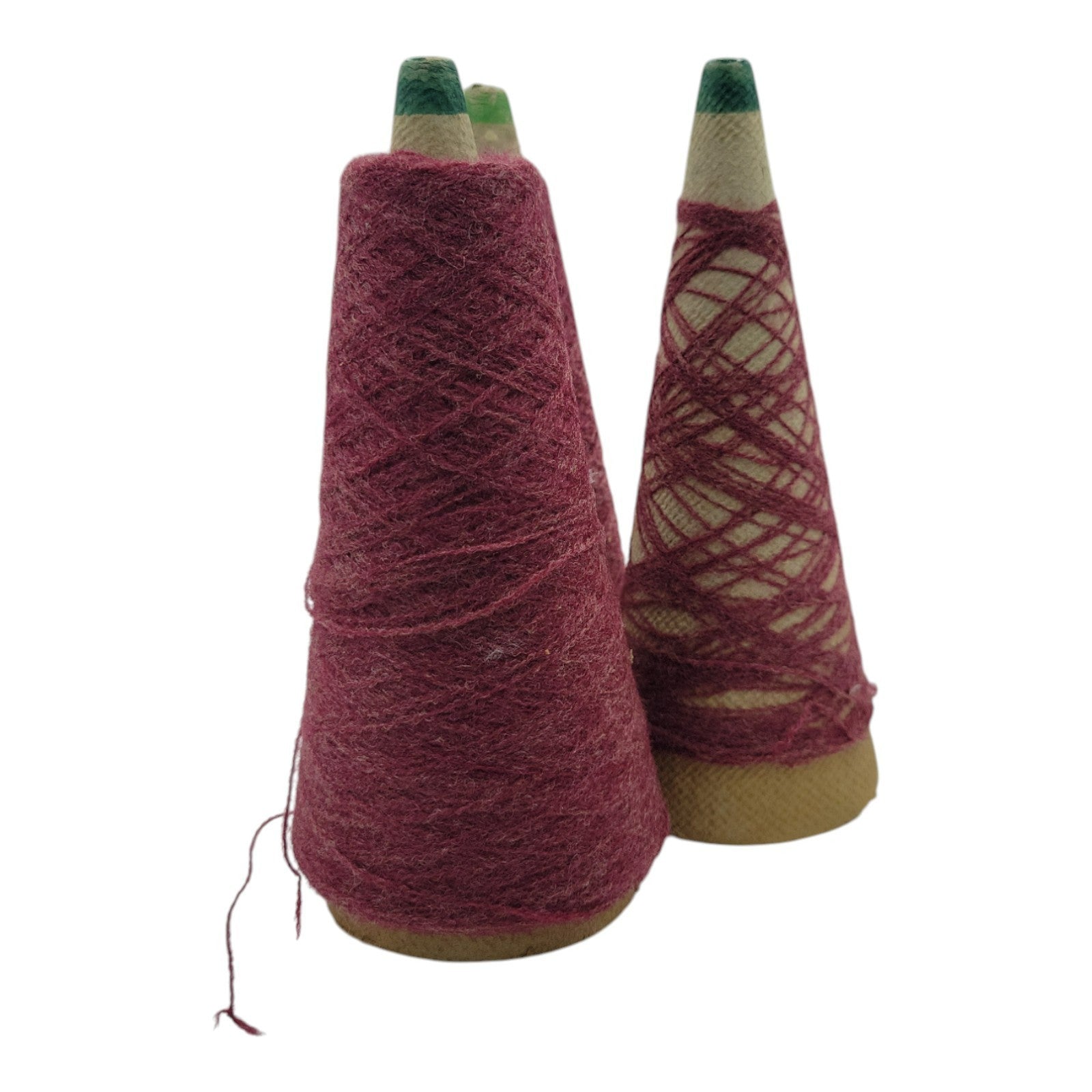 Vintage Templon 2/24 Berry Heather Yarn Cone Lot of 3