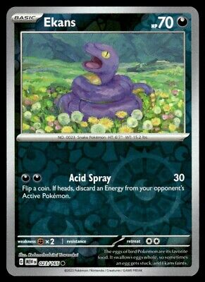 Pokemon 2023 Scarlet & Violet 151 Ekans Reverse Holo Common #23 Near Mint