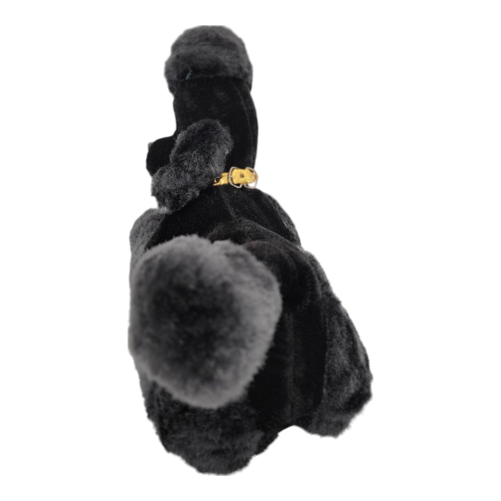 Vintage Black Plush Poodle Dog Stuffed Toy w/ Built-In Transistor Radio