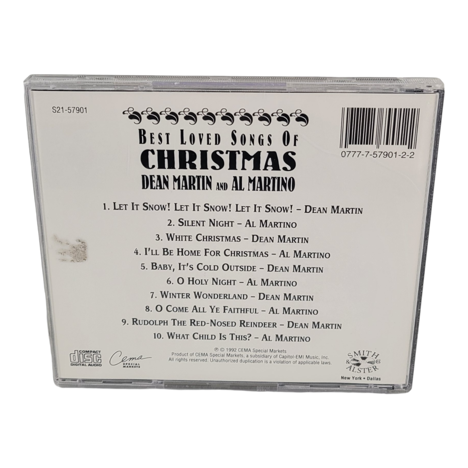 Dean Martin and Al Martino Best Loved Songs of Christmas CD 1992