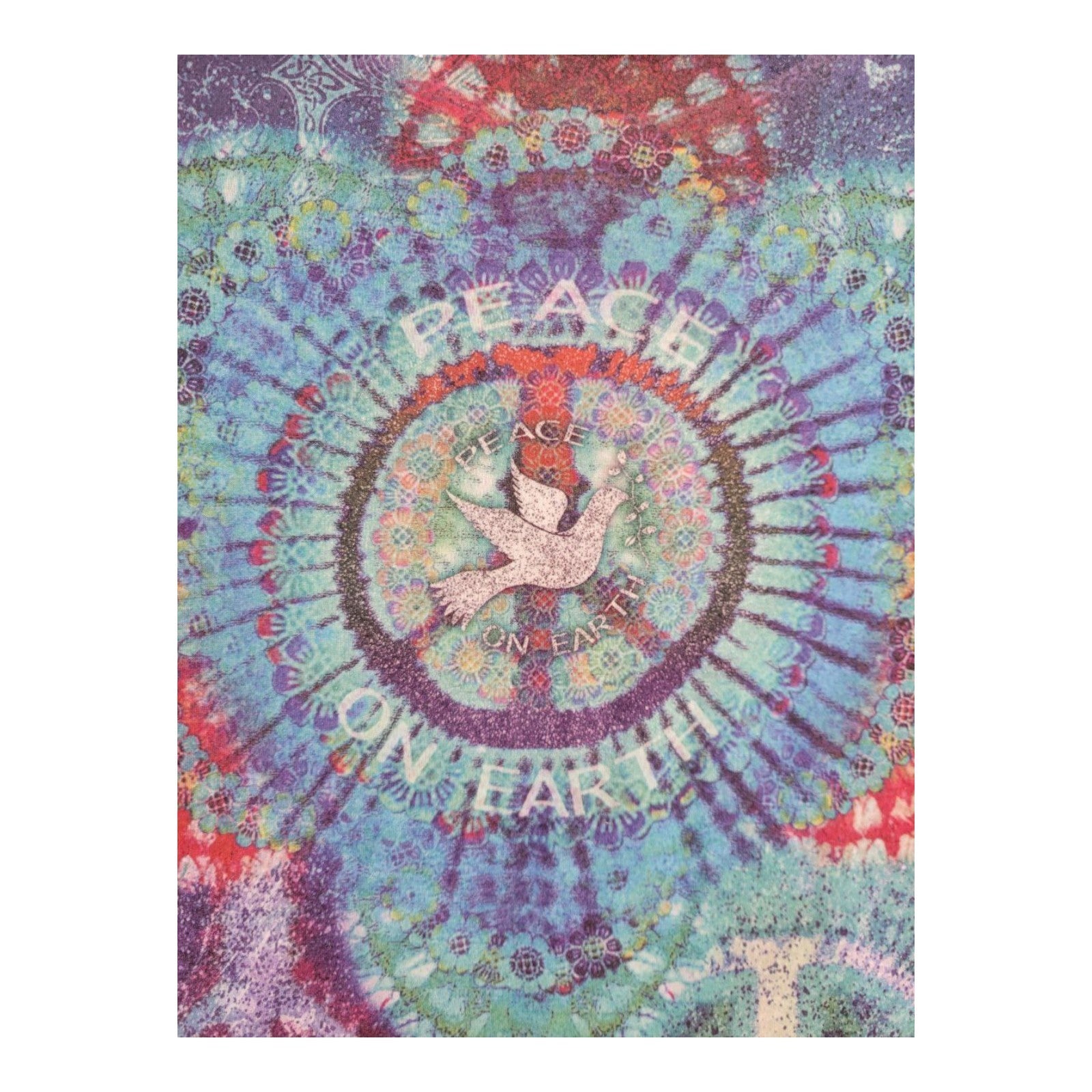 B.L.E.U. Women's Peace On Earth Rhinestone Tee USA Made Graphic XL