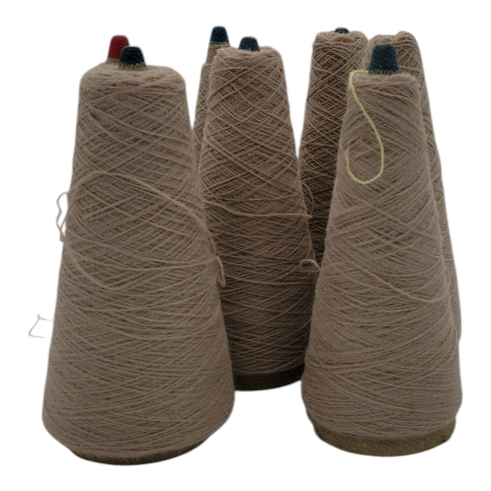 Vintage 1980s Phoenix Dye Works Taupe Yarn Cones 2/24 Lot of 7