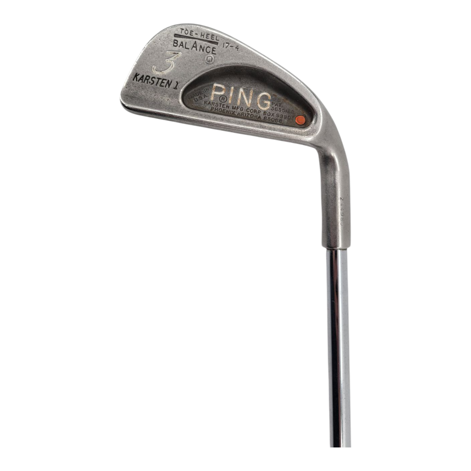 Ping Karsten I Orange Dot Mens 3 Iron Golf Club Steel Shaft Original Grip RH 39"