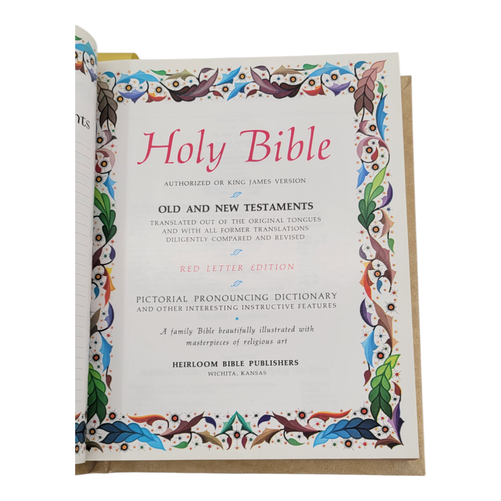 Holy Bible King James Version KJV Heirloom Bible Publishers Vintage 1988