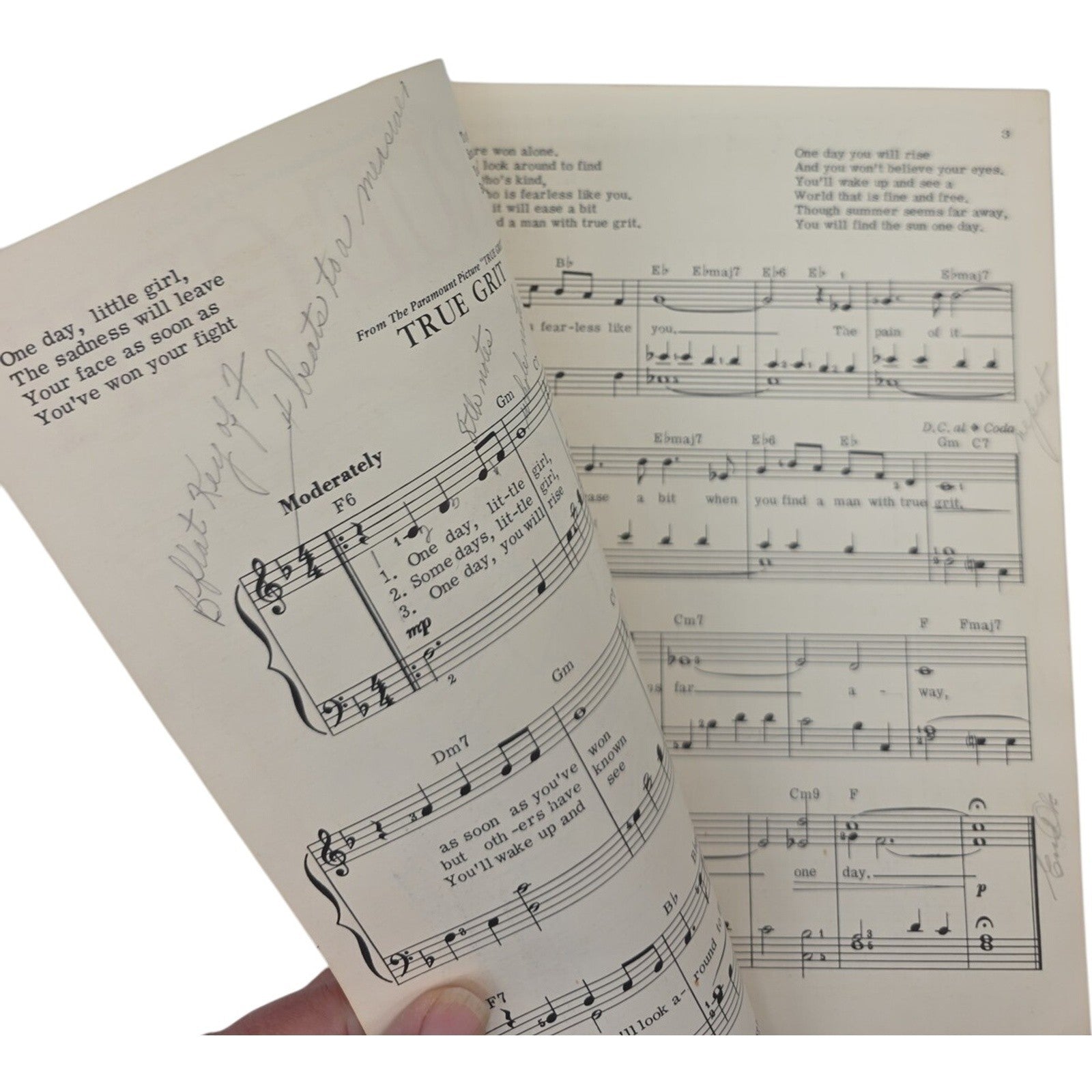 Vintage True Grit Sheet Music 1969 Don Black Elmer Bernstein John Brimhall Piano