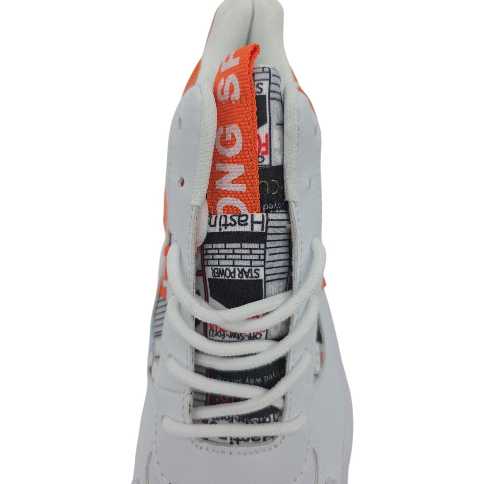 Fashion Casual White Orange High Top Chunky Sneakers Size 39 Sport Shoes