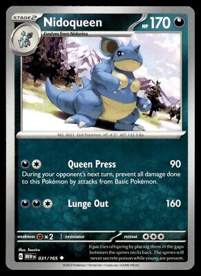 Pokemon 2023 Scarlet & Violet 151 Nidoqueen Uncommon #31 Near Mint Card