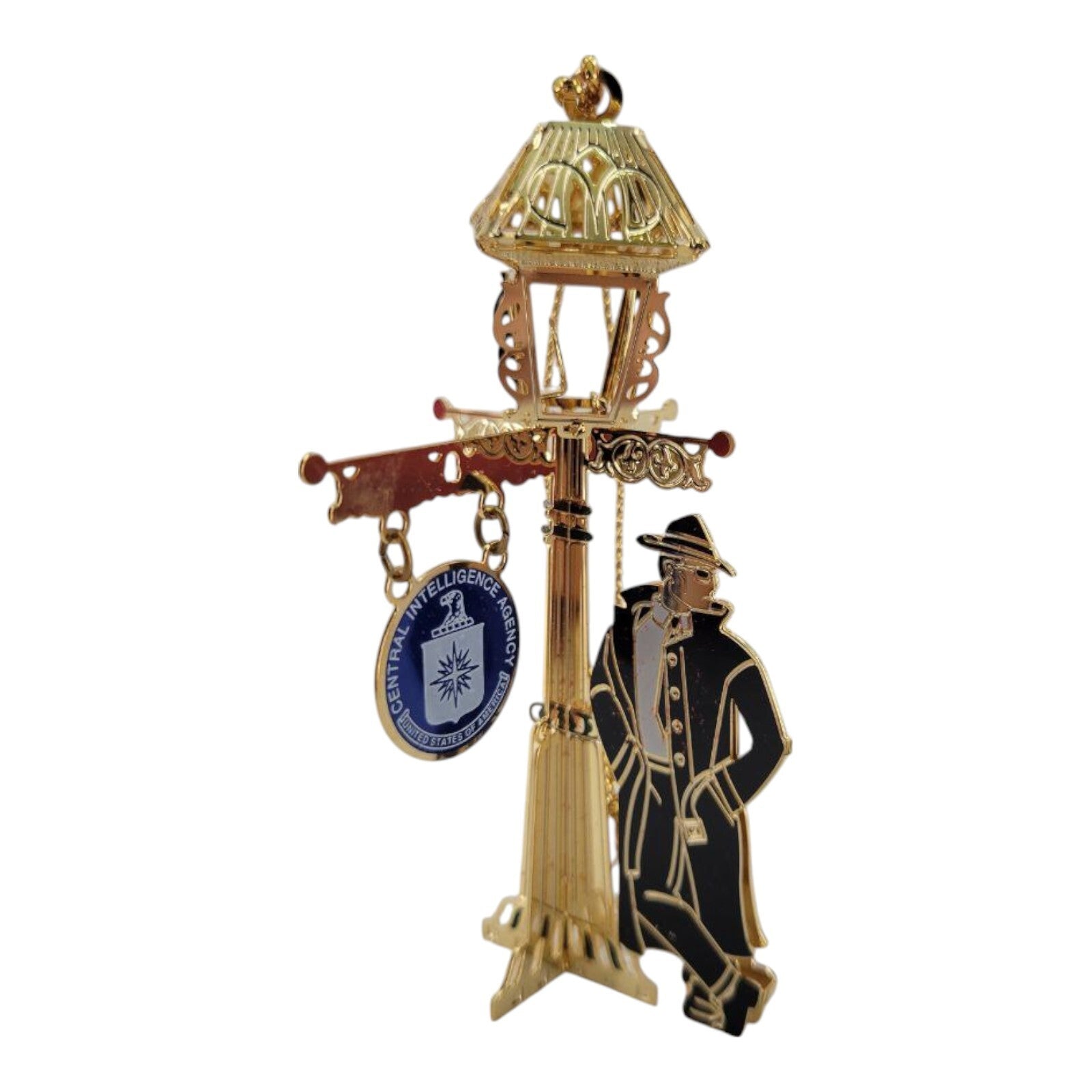 CIA Central Intelligence Agency Lamp Post Spy 3D Christmas Ornament w/ Box