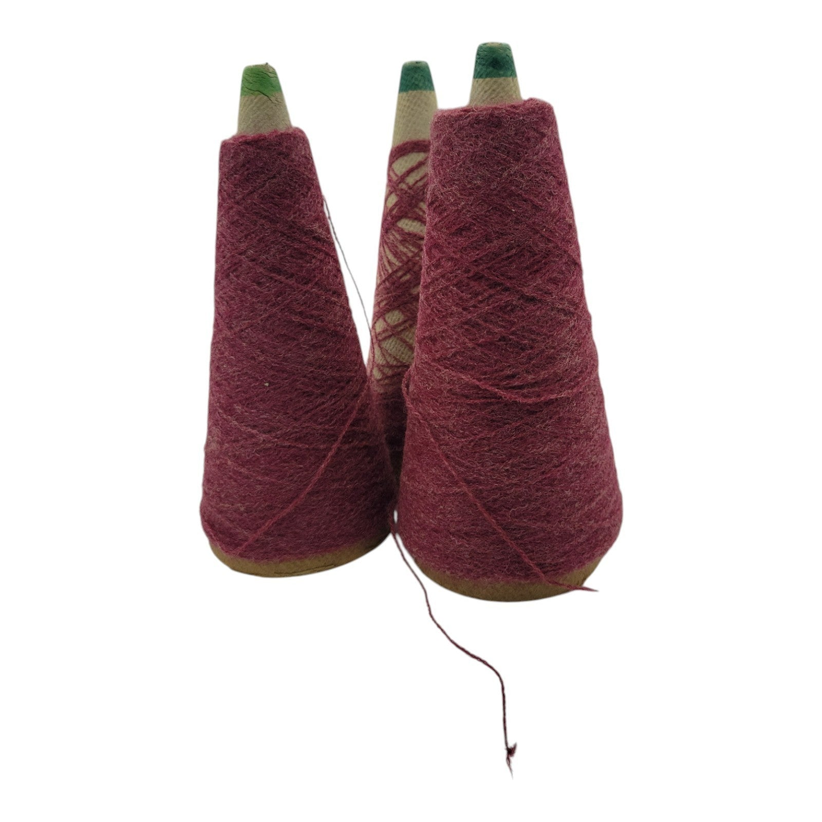 Vintage Templon 2/24 Berry Heather Yarn Cone Lot of 3