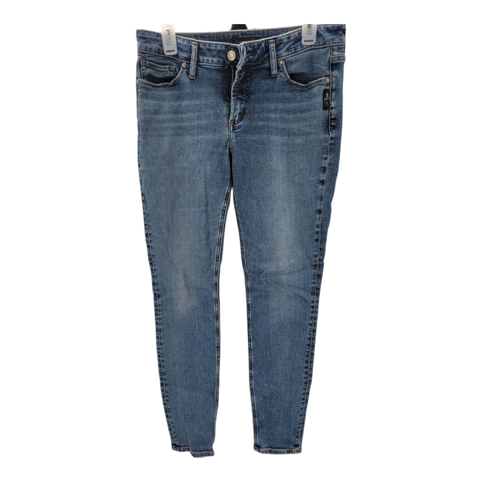 Silver Jeans Co Mens 31/31 Suki Skinny Blue Jeans Medium Wash Stretch Denim