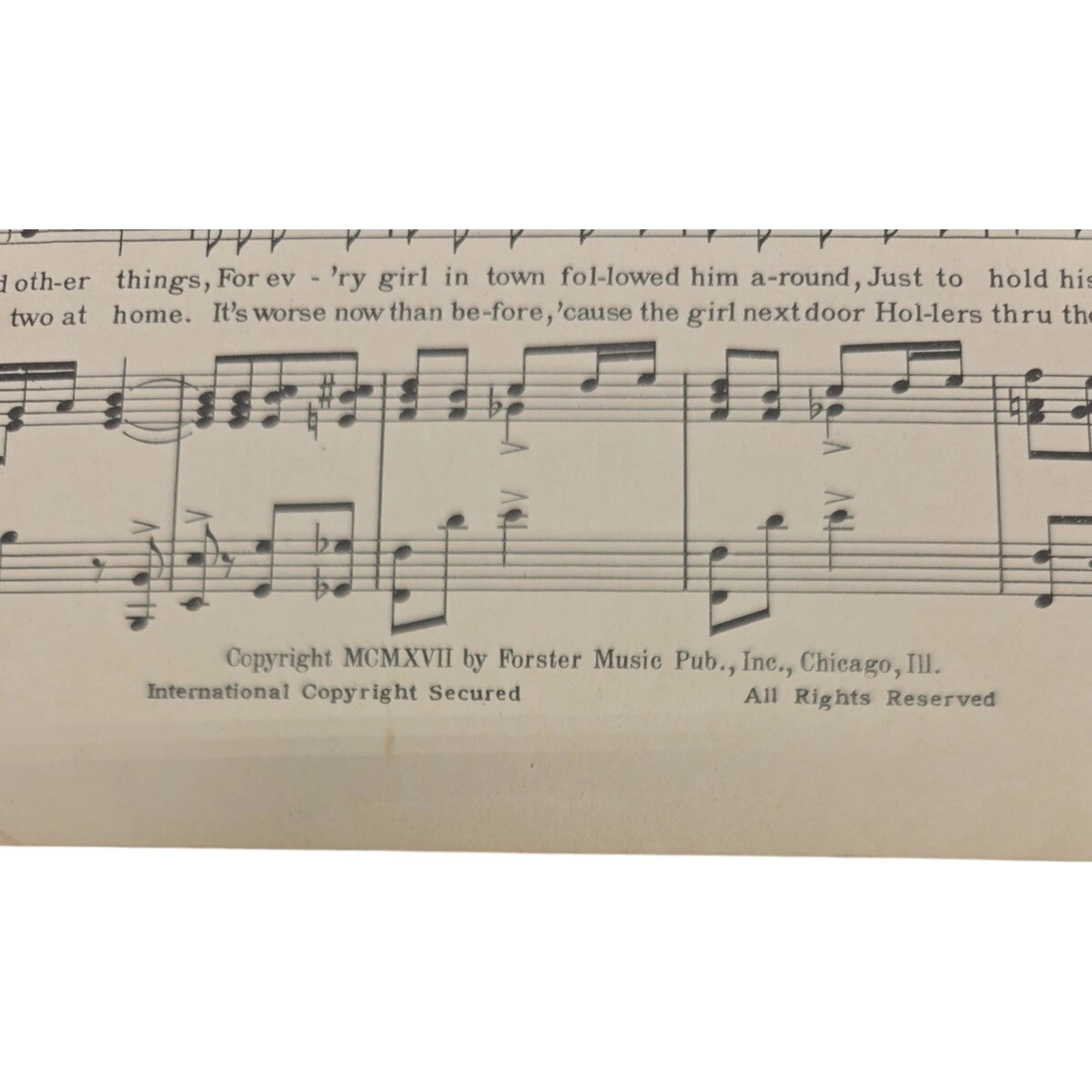 Vintage 1917 Oh Johnny Oh Johnny Oh Sheet Music by Ed Rose and A Olman
