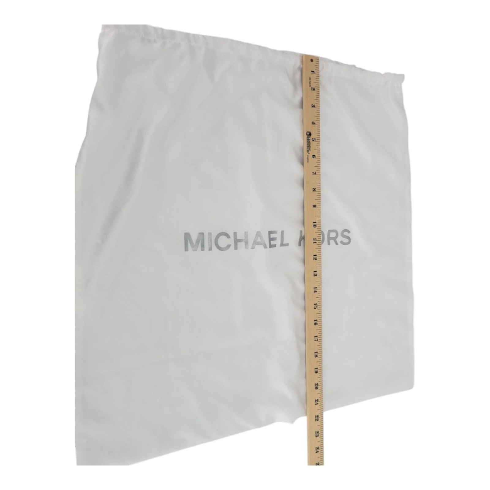 Michael Kors White Logo Dust Bag Drawstring Storage Pouch 21 In x 22 In