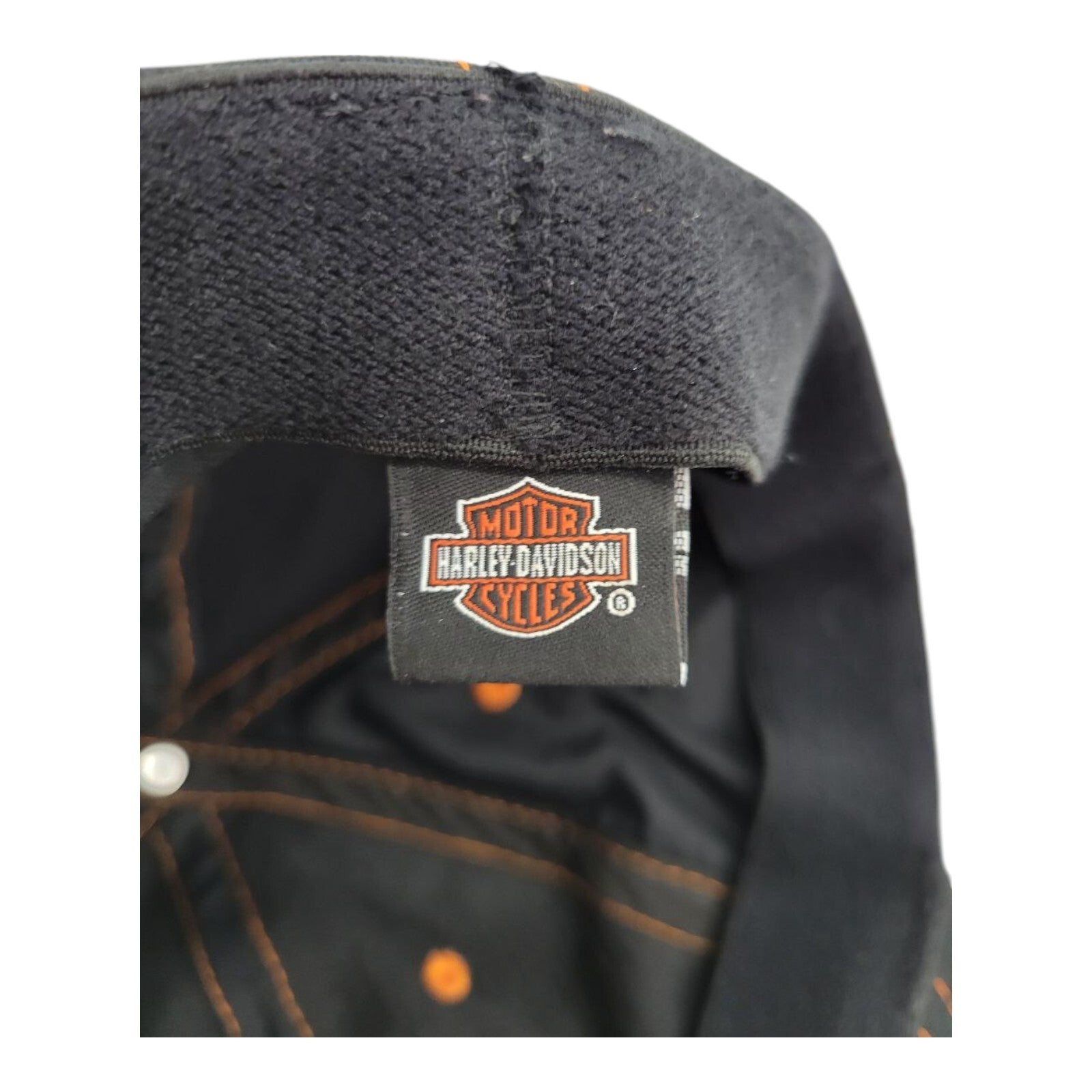 Harley Davidson HDMC Custom Iron Motorcycle Trucker Flex Fit Hat Black